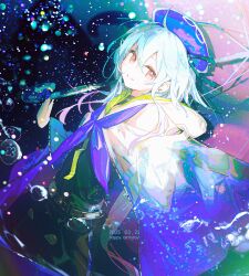  1boy arknights blue_hair gloves hat mizuki_(arknights) namie-kun pants umbrella 