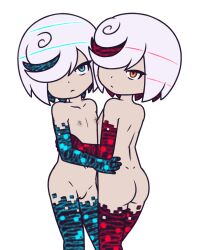  2024 20s 2girls :&lt; ass bare_back bare_hips bare_shoulders blue_eyes cleft_of_venus clone collarbone commission completely_nude flat_chest frown hair_over_one_eye highres hug loli looking_at_viewer looking_back multiple_girls nipples nude pussy red_eyes sage_(sonic) sega short_hair shoulder_blades sonic_(series) standing thighs toffeedoodles transparent_background white_hair  rating:Explicit score:123 user:Joseph_Seed