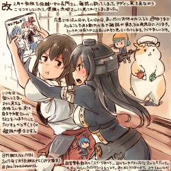  &gt;:t 10s 4girls :t akagi_(kancolle) animal black_hair blue_hair brown_eyes brown_hair colored_pencil_(medium) commentary_request dated fairy_(kancolle) green_hair hakama hakama_skirt hamster headgear helmet_musume_(kancolle) japanese_clothes kantai_collection kirisawa_juuzou long_hair long_sleeves multiple_girls muneate nagato_(kancolle) nontraditional_miko numbered open_mouth pout red_eyes red_hakama skirt sweatdrop tasuki thighhighs traditional_media translation_request twitter_username v-shaped_eyebrows white_legwear yura_(kancolle) yuubari_(kancolle) 