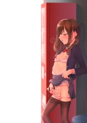 1boy black_pantyhose blouse blunt_bangs blush bra bra_pull brown_hair brown_pantyhose censored clothes_lift clothes_pull collared_shirt crossdressing crossdressing_(mtf) exhibitionism functionally_nude half-closed_eyes highres hokuro_ryuuseigun long_hair looking_to_the_side male_focus male_masturbation masturbation nipples open_clothes open_shirt original panties panty_pull pantyhose pantyhose_pull penis pink_panties pleated_skirt precum public_indecency red_eyes school_uniform shirt shota skirt skirt_lift solo standing testicles trap underwear vending_machine white_shirt rating:Explicit score:334 user:FabricioDias