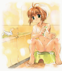 1girl barefoot bath bath_stool bathing cardcaptor_sakura cleft_of_venus completely_nude feet female_focus full_body green_eyes kero_(cardcaptor_sakura) kinomoto_sakura loli mutsuki_(moonknives) nude pussy short_hair sitting solo_focus stool third-party_edit uncensored rating:Explicit score:109 user:TOSJedi