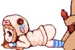 1boy 1girl age_difference all_fours animal_hoodie animated ass balloon_womb blinking blue_legwear blush bottomless brown_eyes brown_hair coat cum cum_in_pussy cum_overflow cum_pool cumdrip doggystyle ejaculation from_side happy_sex head_out_of_frame hetero hinainf hood ichihara_nina idolmaster idolmaster_cinderella_girls internal_cumshot loli lowres open_mouth penis pixel_art sex sex_from_behind simple_background smile socks striped_legwear top-down_bottom-up uterus vaginal video white_background x-ray rating:Explicit score:1470 user:BaronArgyleSven