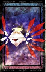  angel blood bloody_tears colored_sclera halo kirby kirby_(series) kirby_64 monster nintendo red_sclera wings zero_two_(kirby)  rating:Sensitive score:8 user:Rikko-43