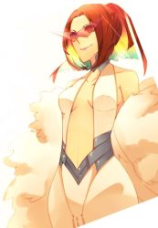 breasts brown_hair cosplay glasses hange_zoe kill_la_kill kiryuuin_ragyou kiryuuin_ragyou_(cosplay) magical_girl mahoushoujo paku_romi parody reference scarf shingeki_no_kyojin smile voice_actor_connection white_scarf