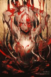 1girl blood blood_on_face female_focus highres looking_at_viewer official_art overlord_(maruyama) red_eyes shalltear_bloodfallen silver_hair so-bin solo tongue tongue_out vampire rating:Questionable score:49 user:danbooru