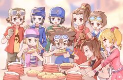 belt daimon_masaru_(digimon_savers) digimon goggles goggles_on_head hat highres jacket kanbara_takuya kimura_kouichi long_hair looking_at_another matsuda_takato minamoto_kouji open_mouth orimoto_izumi short_hair smile suzaki_airu tachikawa_mimi y11110302 yagami_taichi