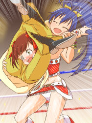 2girls amami_haruka artist_request catfight commission ganaha_hibiki idolmaster multiple_girls pixiv_commission ryona tagme wrestling