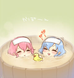 1boy 1girl bathing braid brother_and_sister chibi dorothy_west pretty_series pripara reona_west rubber_duck shared_bathing short_hair siblings side_braid single_braid steam touyama_soboro towel towel_on_head translation_request trap twins
