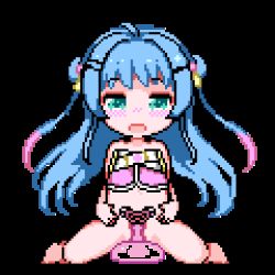 animated animated_gif blue_hair hinainf loli lowres pixel_art slime vaginal x-ray