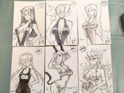 Rule 34 | 6+girls, annie (skullgirls), arms up, ball, beachball, bikini, bob cut, braid, breasts, cat girl, cleavage, closed eyes, double (skullgirls), eu03, filia (skullgirls), flat chest, greyscale, hair over one eye, hands on own hips, large breasts, long hair, monochrome, ms. fortune (skullgirls), multiple girls, navel, nun, one-piece swimsuit, open mouth, parasoul (skullgirls), scar, short hair, sketch, skullgirls, slingshot swimsuit, smile, swimsuit, traditional media, twin braids, valentine (skullgirls)