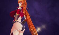 1girl 3d action_taimanin animated ass breasts clenched_hand covered_navel curvy day dress feet_out_of_frame female_focus grin highleg highleg_panties huge_breasts kamimura_maika long_hair looking_at_viewer panties pelvic_curtain purple_eyes red_dress revealing_clothes ryona simple_background skindentation smile solo sound standing string_panties tagme taimanin_(series) taimanin_suit thong underwear very_long_hair video wide_hips