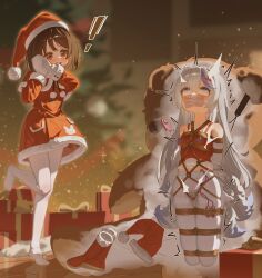 2girls absurdres ahegao amadeus_frost animal_ears arms_behind_back azuki_(51847767) bare_shoulders bdsm between_breasts between_legs between_thighs blue_eyes blue_hair blush bondage bound bound_arms bound_breasts bound_legs bound_torso breast_bondage breasts brown_hair christmas christmas_ornaments christmas_tree commission controller crying crying_with_eyes_open detached_sleeves dildo dildo_under_clothes dress duct_tape egg_vibrator elbow_gloves embarrassed female_focus femdom fox_ears fox_girl fox_tail fur-trimmed_dress fur-trimmed_hat fur-trimmed_headwear fur-trimmed_sleeves fur_trim gag gagged gift gloves hair_ornament happy hat highres huge_filesize improvised_gag indoors kitsune kyuubi loli long_hair long_sleeves looking_ahead looking_down medium_hair midriff midriff_peek mittens motion_lines mouth_stuffed multicolored_hair multiple_girls multiple_tails nipple_stimulation open_mouth orgasm original pantyhose pixiv_commission predicament_bondage pussy_juice pussy_juice_stain red_dress red_eyes red_hair red_tank_top remote_control remote_control_vibrator restrained rope santa_costume santa_dress santa_hat see-through_clothes see-through_legwear sex_toy shibari shibari_over_clothes shirt sidelocks small_breasts smile spaghetti_strap sparkle standing standing_on_one_leg streaked_hair stuffed_animal stuffed_toy surprised sweat sweatdrop swept_bangs t-shirt tail tank_top tape tape_gag tearing_up tears teddy_bear tiptoes too_many too_many_sex_toys trembling two-tone_hair very_long_hair vibrator vibrator_cord vibrator_on_nipple vibrator_under_clothes wet wet_clothes wet_pantyhose white_gloves white_hair white_mittens white_pantyhose wooden_floor wrist_cuffs x_hair_ornament