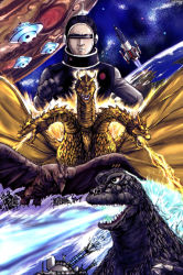 1boy a-cycle_light_ray_gun atomic_breath breath_weapon breathing_lightning conjoined controller_of_planet_x earth_(planet) electricity energy energy_beam flying_saucer glowing glowing_spikes godzilla godzilla_(series) godzilla_vs._monster_zero gravity_beam jupiter_(planet) kamisimo_90 king_ghidorah mouth_beam p-1_(godzilla) planet plasma plasma_beam pterosaur rocket rodan space space_monster spacecraft star_(sky) toho xilien xilien_ufo