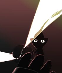 Rule 34 | 1boy, black eyes, bomb rock, commentary request, creature, creature focus, dark, gloves, highres, iat-418, imminent explosion, leaf, looking at viewer, nintendo, no mouth, olimar, outstretched hand, pikmin (creature), pikmin (series), pointy ears, pov, red background, red gloves, yellow pikmin