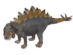 Rule 34 | animal focus, dinosaur, dog, highres, mossacannibalis, no humans, original, simple background, stegosaurus, white background