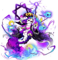 1other black_robe dragon dragon_village_(series) dragon_village_collection feathered_wings furry game_cg halo hand_on_own_knee hat klid_(dragon_village) klid_(judge)_(dragon_village) nightcap official_art pink_eyes purple_wings robe skull third-party_source transparent_background winged_halo wings