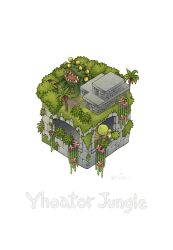 artist_name colored_skin commentary final_fantasy final_fantasy_xi flower grass green_skin holding holding_lantern in-universe_location jungle lantern location_name malboro minagawa_fumio monster nature official_art pink_flower sharp_teeth teeth tentacles tonberry transparent_background tree yellow_eyes