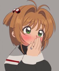 1girl animated animated_gif blush brown_hair cardcaptor_sakura cum cum_in_mouth cum_on_body cum_on_hair cum_string facial gokkun hair_bobbles hair_ornament heavy_breathing huge_filesize kinomoto_sakura loli nn09nn09nn open_mouth school_uniform short_hair solo steam stray_pubic_hair tomoeda_elementary_school_uniform tongue tongue_out
