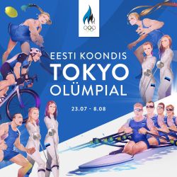 2020_summer_olympics 6+boys 6+girls anett_kontaveit ball bicycle bicycle_helmet blonde_hair boat braid brown_hair epp_maee erika_kirpu estonian_flag estonian_text fencing fencing_suit helmet highres holding holding_sword holding_weapon irina_embrich julia_beljajeva katrina_lehis long_hair maicel_uibo medium_hair monq multiple_boys multiple_girls olympics racket real_life riding riding_bicycle rowboat rowing short_hair sportswear sword tanel_kangert tennis_ball tennis_racket twin_braids weapon wrestling_outfit