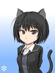 amagami animal_ears cat_ears cat_tail highres kemonomimi_mode murasaki_iro nanasaki_ai school_uniform short_hair tail