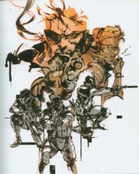 assault_rifle balaclava big_boss eyepatch gun handgun headset kazuhira_miller metal_gear_(series) metal_gear_solid:_peace_walker military official_art pistol rifle shinkawa_youji soldier sunglasses suppressor weapon