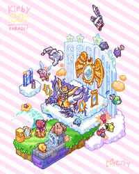 ! !! aiming angel_wings anniversary apple arrow_(projectile) blockin bomb bow_(weapon) cellphone character_name claws closed_eyes closed_mouth cloud copy_ability copyright_name crack crescent cupid_kirby dark_meta_knight dark_mind dimension_mirror disembodied_hand english_text explosive fighter_kirby floating flying food fruit golem golem_(kirby) grass halo headband highres holding holding_arrow holding_bow_(weapon) holding_paintbrush holding_phone holding_weapon horns inhaling kirby kirby_(series) kirby_and_the_amazing_mirror lit_fuse master_hand meta_knight minny mirra_(kirby) mirror nintendo o_o on_cloud on_rock open_mouth paint_on_body paintbrush phone prank_(kirby) radar_dish rayman_limbs reflective_surface roly-poly_(kirby) shadow_kirby smile snooter_(kirby) spray_paint standing standing_on_one_leg star_(symbol) star_block striped_background super_smash_bros. sweatdrop teeth torkirby two-tone_background ufo_kirby v-shaped_eyes warp_star water waves weapon white_headband wings