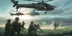 6+boys aircraft attack_helicopter bulletproof_vest changhe_z-10 changhe_z-8 cloud cloudy_sky combat_helmet dust goggles grass ground_effect harbin_z-20 helicopter helmet highres lens_flare load_bearing_vest military military_combat_uniform military_uniform military_vehicle mountainous_horizon multiple_boys norinco_cq_m311 original people&#039;s_liberation_army people&#039;s_liberation_army_ground_force red_star shouhui_lang_qun signature sky star_(symbol)