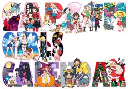 2012 6+girls ? ace_attorney ako_(onimusha) anita_(darkstalkers) annotated aqua_eyes arieta_(cyberbots) bat_wings bikini black_cat black_eyes black_hair black_wings blonde_hair blue_hair bracelet breath_of_fire breath_of_fire_iv brown_eyes brown_hair b.b._hood calendar_(medium) cammy_white capcom cat chainsaw cherry_blossoms chinese_clothes christmas_tree chun-li company_connection company_name cyberbots dango dark_skin dated demon_girl devil_may_cry_(series) devilot_de_deathsatan_ix double_bun dress elena_(street_fighter) explosive felicia_(cat)_(darkstalkers) felicia_(darkstalkers) final_fight fire fireworks food furisode gauntlets genryuusai_maki gift gotcha_force green_hair grenade gun hair_bun hair_ornament harry_(darkstalkers) hat head_wings heart highres ibuki_(street_fighter) jack-o&#039;-lantern japanese_clothes jewelry jill_valentine julia_whitepearl june_lin_milliam justice_gakuen kasugano_sakura kazama_akira kimono knife kurokawa_usagi lantern hsien-ko leotard lilith_(darkstalkers) mei-ling_(darkstalkers) long_hair magatama magatama_necklace makoto_(street_fighter) maya_fey mega_man_(classic) mega_man_(series) minazuki_kyouko moon morrigan_aensland multiple_girls necklace nina_(breath_of_fire_iv) nishimura_kinu ocean official_art oichi_(sengoku_basara) one_eye_closed onigiri onimusha orange_hair pantyhose ponytail power_stone purple_hair rain resident_evil revision roll_(mega_man) scarf school_swimsuit school_uniform sengoku_basara short_hair smile spiked_bracelet spikes star_gladiator street_fighter stretching swimsuit tabasa tengu trish_(devil_may_cry) tsuruhime_(sengoku_basara) umbrella darkstalkers wagashi wakaba_hinata warzard weapon white_dress white_hair wings witch_hat yellow_eyes yukata