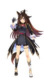 Rule 34 | 1girl, ahoge, animal ears, asymmetrical footwear, bad link, black boots, black gloves, black jacket, blue eyes, boots, breasts, brown hair, closed mouth, duramente (umamusume), ear ornament, ear piercing, feathers, full body, game model, gloves, hair between eyes, highres, horse ears, horse girl, horse tail, horseshoe ornament, jacket, large breasts, long hair, long sleeves, looking at viewer, mismatched footwear, multicolored hair, official art, piercing, solo, streaked hair, tachi-e, tail, transparent background, umamusume, white boots, white hair