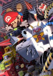 ?_block artist_name facial_hair gloves hat highres lord_crump magnus_von_grapple_2.0 maribou_(supermaribou) mario mario_(series) ms._mowz mustache nintendo paper_mario paper_mario:_the_thousand-year_door paper_mario_(character) red_hat save_block warp_pipe white_gloves