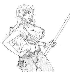 Rule 34 | 1girl, breasts, large breasts, long hair, nami (one piece), one piece