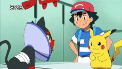 animated animated_gif ash_ketchum bandages creatures_(company) game_freak gen_1_pokemon gen_7_pokemon litten lowres nintendo pikachu pokemon pokemon_(anime) pokemon_(creature) pokemon_sm sleeping