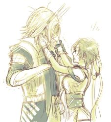 Rule 34 | armor, coat, detached sleeves, hand on another&#039;s head, headband, headdress, hip vent, holding another&#039;s wrist, ishida mitsunari, ishida mitsunari (sengoku musou), japanese clothes, kimono, nene, nene (sengoku musou), ninja, obi, sash, sengoku musou, thighs
