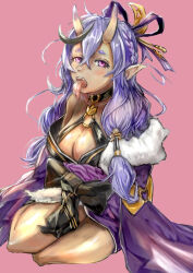 1girl goenn_dama highres long_tongue nijisanji rindou_mikoto rindou_mikoto_(1st_costume) tagme tongue tongue_out