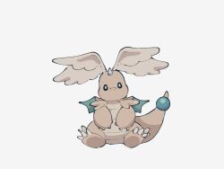 Rule 34 | claws, closed mouth, colored skin, dragon, dragonite, feathered wings, full body, gen 1 pokemon, head wings, highres, horns, leg wings, looking at viewer, mega dragonite, mega pokemon, nintendo, no humans, orange skin, pokemon, pokemon (creature), pokemon focus, simple background, single horn, solo, sumi fms, tail, white background, wings