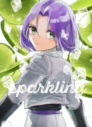 Rule 34 | 1boy, belt, black gloves, dny36720, gloves, green eyes, highres, james, looking at viewer, nintendo, pokemon, pokemon (anime), pokemon (classic anime), purple belt, purple hair, sparkle, sparkle background, team rocket, team rocket uniform, trap
