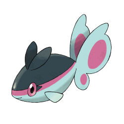 animal_focus closed_mouth finneon fish full_body gen_4_pokemon nintendo no_humans official_art pokemon pokemon_(creature) pokemon_dppt pokemon_focus simple_background smile solo sugimori_ken third-party_source white_background