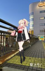 1girl absurdres black_skirt highres photo_background side_ponytail skirt station_memories tosakurei_ryou