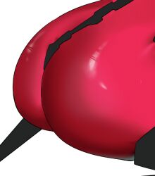 1girl ass ass_focus bodysuit red_bodysuit virtual_youtuber vshojo white_background yuniiho zentreya zentreya_(cyborg) zentreya_(cyborg)_(1st_costume)