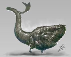 Rule 34 | fins, giant, giant monster, godzilla, godzilla (series), hanekura bou, highres, kaiju, long tail, monster, open mouth, sea monster, sharp teeth, shin godzilla, simple background, swimming, tail, teeth, toho, very long tail, white background