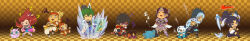 Rule 34 | burnt, checkered background, chibi, chimchar, chosokabe motochika, confused, creatures (company), dratini, frozen, game freak, gen 1 pokemon, gen 4 pokemon, gen 5 pokemon, japanese clothes, jigglypuff, mori ranmaru, mouri motonari, nintendo, oichi, oichi (pokemon conquest), oichi (sengoku musou), oshawott, paralysis, poison, pokemon, pokemon conquest, sanada yukimura (sengoku musou), sengoku musou, shinx, sleeping, snivy, tachibana ginchiyo, tepig, toyotomi hideyoshi