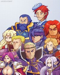 absurdres andy-roo78 armor beard breasts brunnya_(fire_emblem) cleavage eliwood_(fire_emblem) facial_hair fire_emblem fire_emblem:_the_binding_blade galle_(fire_emblem) guinevere_(fire_emblem) hector_(fire_emblem) highres idunn_(fire_emblem) jahn_(fire_emblem) large_breasts long_hair murdock_(fire_emblem) narcian_(fire_emblem) nintendo pauldrons short_hair shoulder_armor tagme zephiel_(fire_emblem)