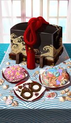 Rule 34 | akitaken (non faciem), box, candy, chocolate, chocolate heart, clam shell, commentary, conch, cookie, cowry shell, crab, cuffs, fate/grand order, fate (series), fish, food, food art, food focus, gem, handcuffs, heart, heart-shaped food, icing, indoors, no humans, official art, oyster, pearl (gemstone), plate, rope, scallop, seahorse, seashell, shell, starfish, still life, tassel, third-party source, window