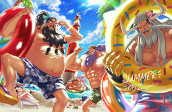 abs adjusting_eyewear aiming alternate_hairstyle animal animal_on_head apple arm_hair avalo_pizarro bara bare_pectorals barefoot basket beach beach_chair beach_umbrella beard belly biceps bikini bird black_hair blue_male_swimwear blue_sky blue_swim_trunks body_hair breasts catarina_devon chest_hair closed_eyes crossed_legs cup dappled_sunlight dated day doc_q drawstring drink drinking_glass drinking_straw earrings eye_mask eyepatch_bikini eyewear_on_head facial_hair fat fat_man fisheye floral_print floral_swimsuit flower food fruit gauntlets giant green_male_swimwear green_swim_trunks grey_hair hair_flower hair_ornament hairy hand_on_eyewear hat hibiscus_print high_ponytail highres holding holding_swim_ring holding_water_gun hoop_earrings horns huge_breasts innertube jesus_burgess jewelry large_pectorals leaf_print leg_hair lighthouse lipstick long_hair long_nose looking_at_viewer makeup male_focus male_swimwear marshall_d._teach mask mature_male missing_tooth muscular muscular_male mustache nail_polish navel navel_hair necklace nipples ocean octopus on_head one_piece open_mouth outdoors pectorals pink_male_swimwear ponytail print_male_swimwear print_swim_trunks print_swimsuit purple_hair red_nails ring sand sandals sanjuan_wolf seagull sitting skinny sky smile stomach summer sun sun_hat sunglasses sunlight super_soaker swim_ring swim_trunks swimsuit thumbs_up tongue tongue_out top-down_bottom-up twitter_username umbrella van_augur vasco_shot water water_gun wrestling_mask youkan_(tako)