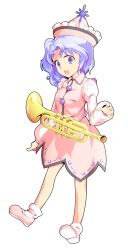 Rule 34 | 1girl, alphes (style), asymmetrical hair, bare legs, blue hair, breasts, commentary request, dairi, full body, hat, instrument, large variant set, long sleeves, medium breasts, merlin prismriver, parody, pink hat, pink shirt, pink shoes, pink skirt, puffy long sleeves, puffy sleeves, shirt, shoes, short hair, skirt, skirt set, socks, solo, style parody, tachi-e, touhou, transparent background, trumpet, variant set, white socks