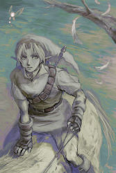 1boy epona fairy gloves hat horse link master_sword navi nintendo pointy_ears riding sawako_m sheath sheathed sword the_legend_of_zelda the_legend_of_zelda:_ocarina_of_time tunic weapon