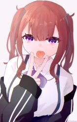 1girl artist_request cunnilingus_gesture natsuki_karin piercing synthesizer_v tagme tongue tongue_out tongue_piercing v