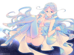 Rule 34 | 1girl, 2016, bad id, bad pixiv id, bare shoulders, bishoujo senshi sailor moon, bishoujo senshi sailor moon stars, blue eyes, blue hair, bracelet, breasts, dated, earrings, female focus, high heels, jewelry, long hair, matching hair/eyes, medium breasts, navel, necklace, sailor aluminum seiren, sailor collar, saki (hxaxcxk), solo, star (symbol), thighhighs, very long hair
