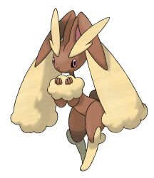 black_sclera closed_mouth colored_sclera full_body gen_4_pokemon highres lopunny nintendo official_art pink_eyes pokemon pokemon_(creature) pokemon_dppt pokemon_focus smile solo sugimori_ken third-party_source transparent_background