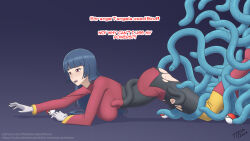 big_breasts creatures_(company) doggystyle from_side game_freak gen_1_pokemon gloves gym_leader long_hair nintendo on_the_floor poke_ball pokemon pokemon_(creature) pokemon_frlg restrained sabrina_(pokemon) sex sex_from_behind sweat tangela tentacles tentacles_under_clothes the_tentacle_professor torn_clothes